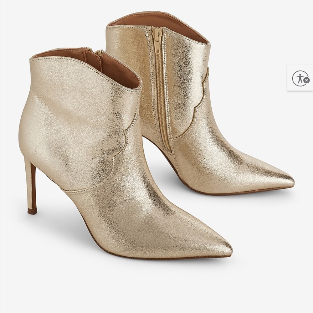 NWOT: Express Gold Ankle Boots Size 8